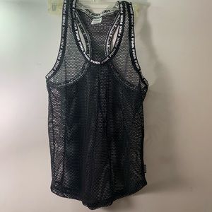 PINK Jersey Mesh Netting Tank